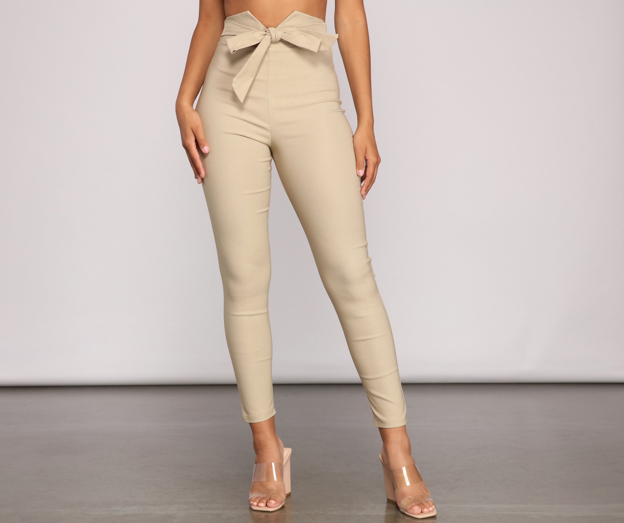 CLEARANCE - Classic And Chic Tie-Waist Skinny Pants