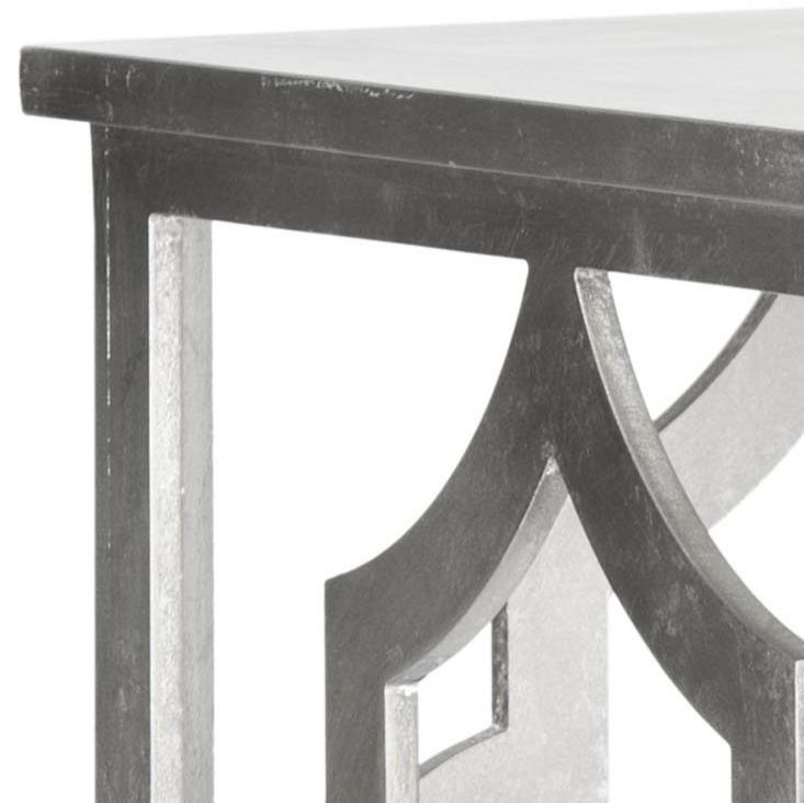 Corki Trellis Silver Leaf End Table   Mediterranean   Side Tables And End Tables   by Rustic Home Furniture Deco  Houzz