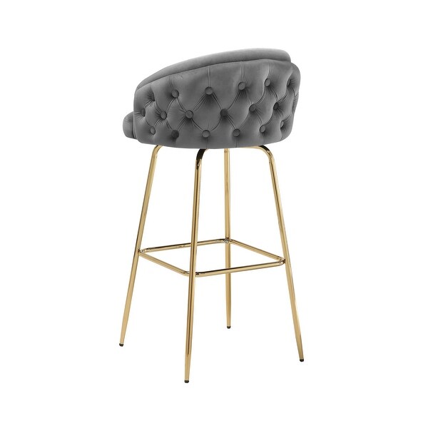 Art Leon Swivel Velvet Uhpolstered Bar Stool