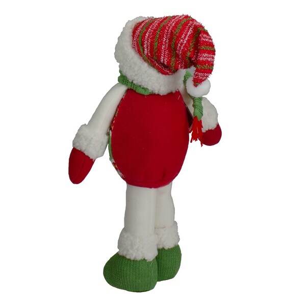 17.5 Red and Green Jolly Plush Snowman Christmas Figure