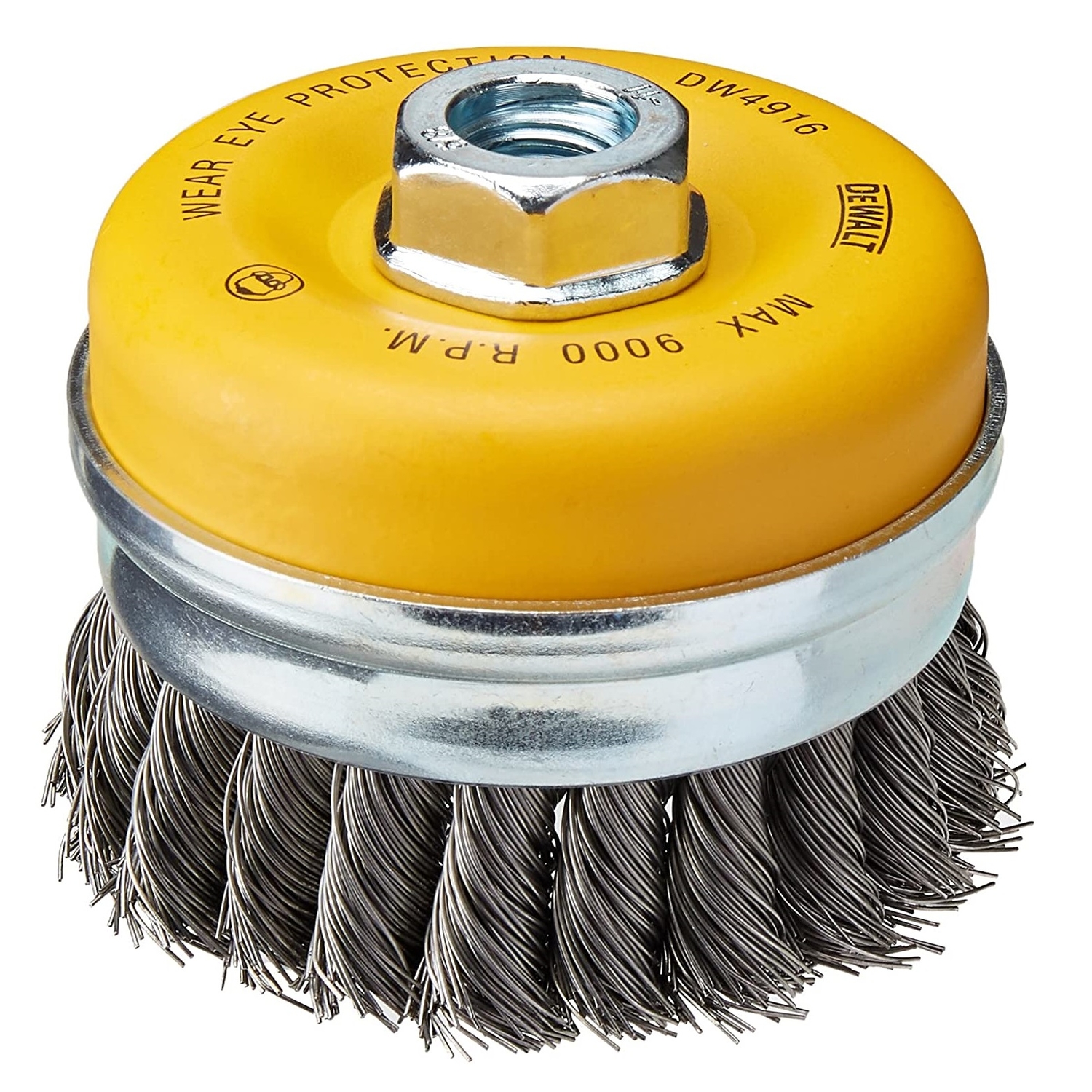 DW 4 in. D X 5/8-11 in. Knotted Carbon Steel Cup Brush 14000 rpm 1 pc