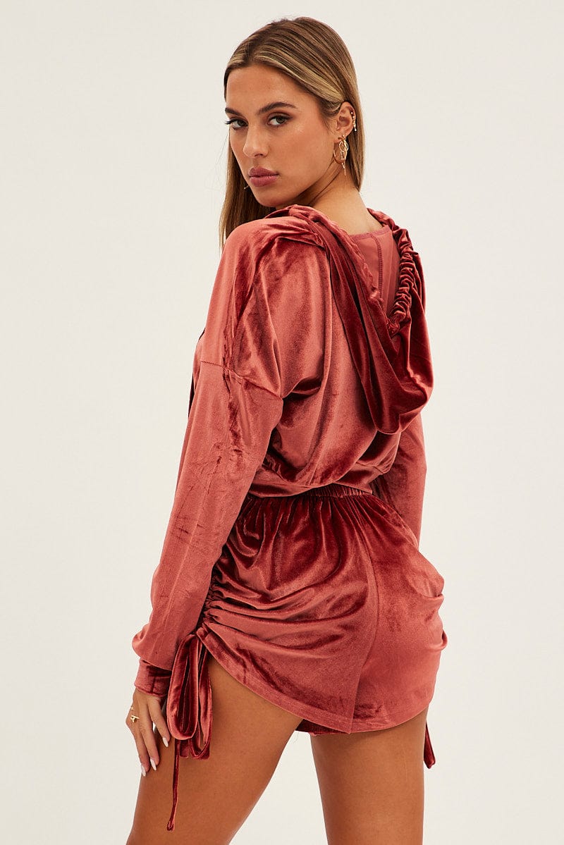 Brown Velvet Shorts