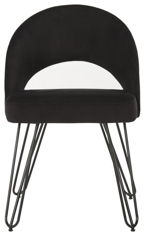 Vinnie Velvet Retro Dining Chair set of 2 Black   Industrial   Dining Chairs   by Love Sofa  Houzz