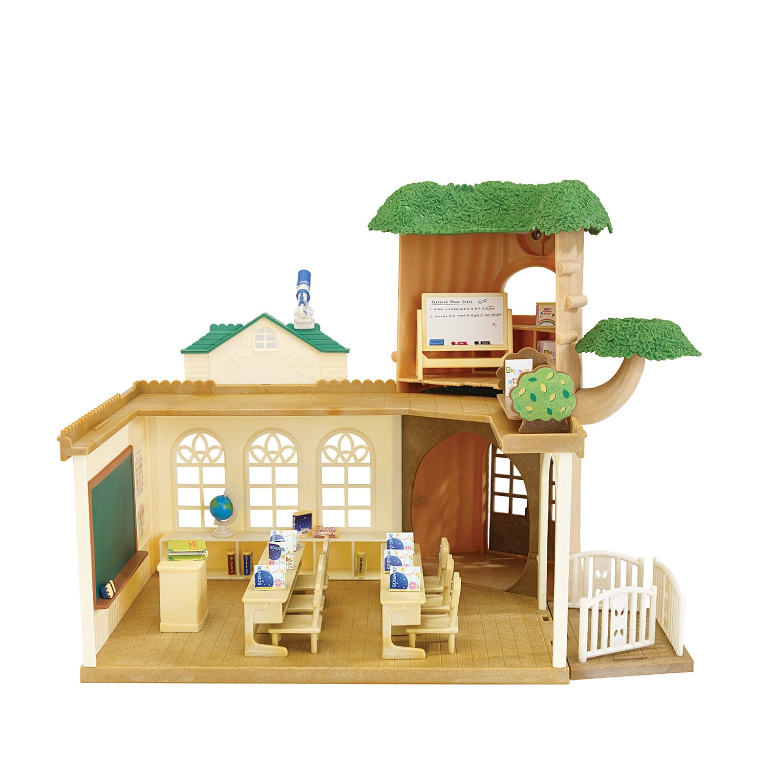 Calico Critters Country Tree School， Dollhouse Playset with Furniture and Accessories