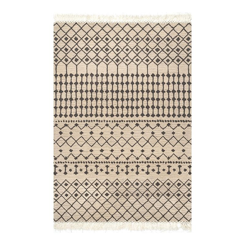 nuLOOM Emmeline Wool Modern Trellis Area Rug