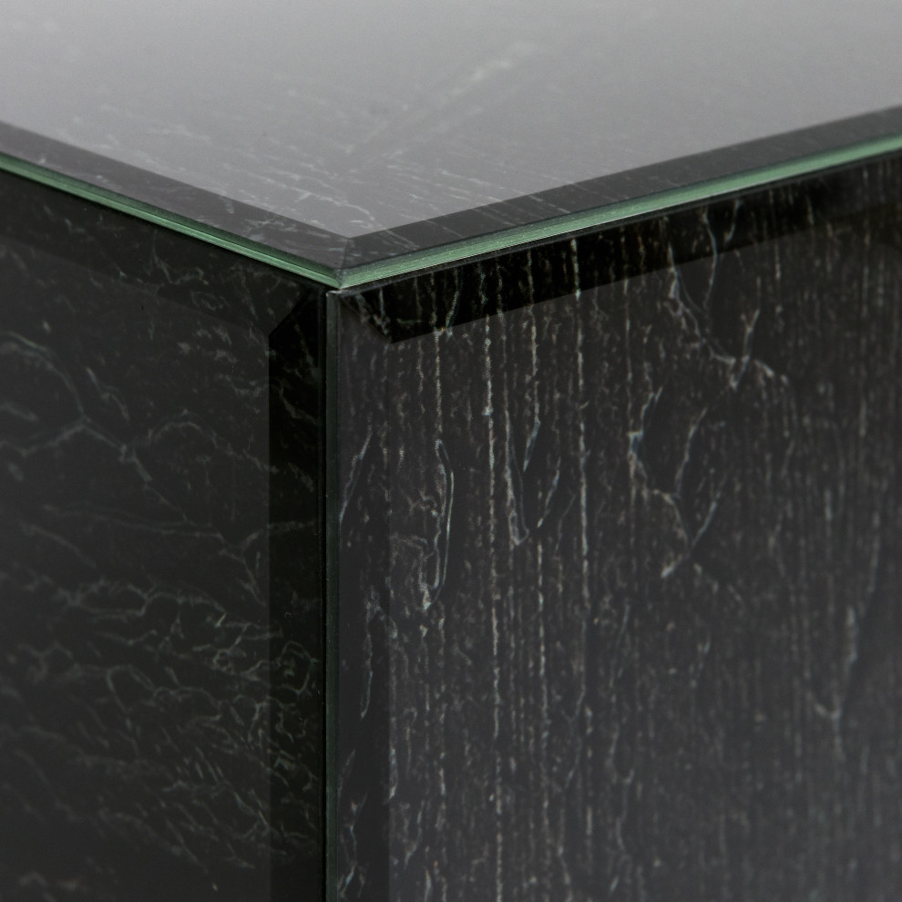 quotOde an Kline I quotReverse Printed Art Glass Side Table with Black Plinth Base   Contemporary   Side Tables And End Tables   by Empire Art Direct  Houzz