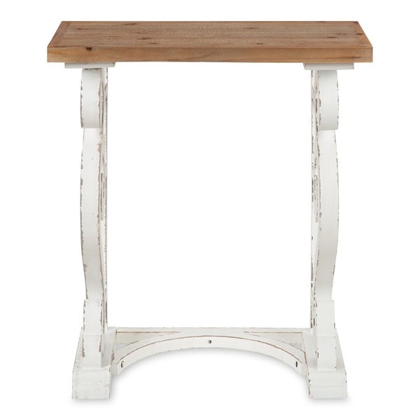 Kate and Laurel Wyldwood Carved Wood Side Table - 24x14x27.5