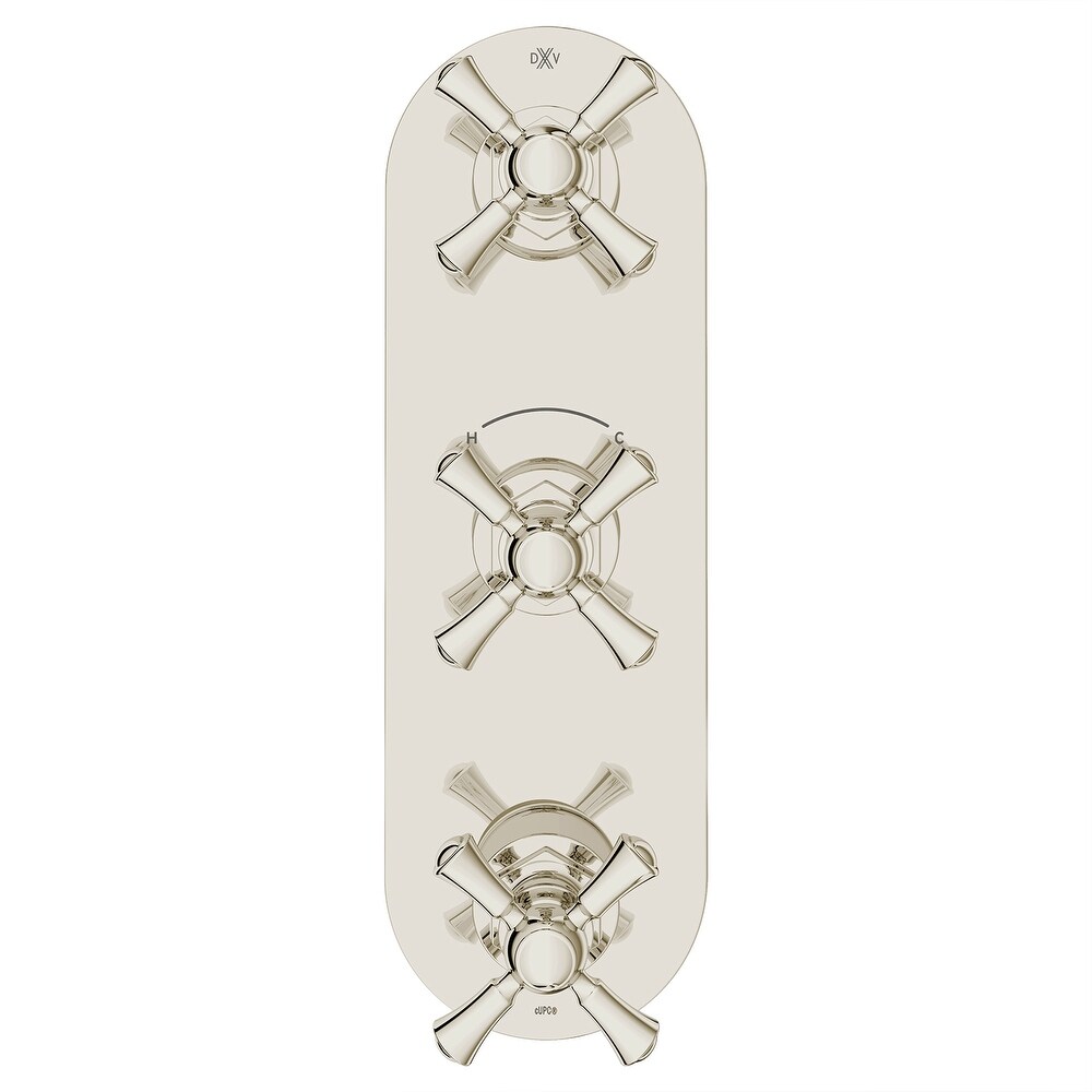 DXV Oak Hill 3 Handle Slim Valve with Cross Handles
