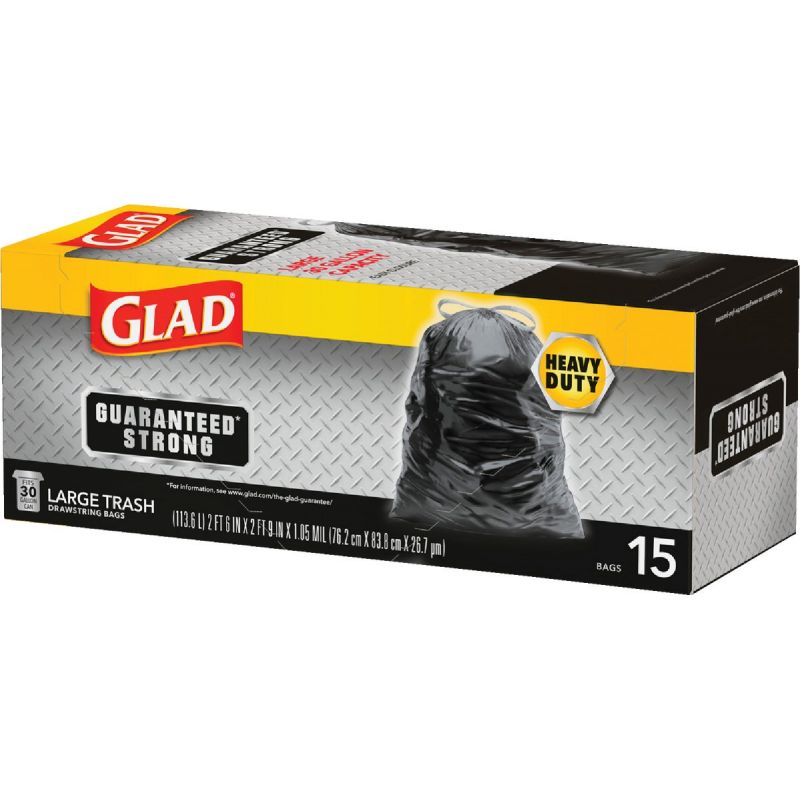 Glad Guaranteed Strong Large Trash Bag 30 Gal. Black