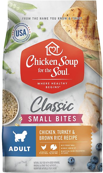 Chicken Soup for the Soul Small Bites Chicken， Turkey and Brown Rice Recipe Dry Dog Food