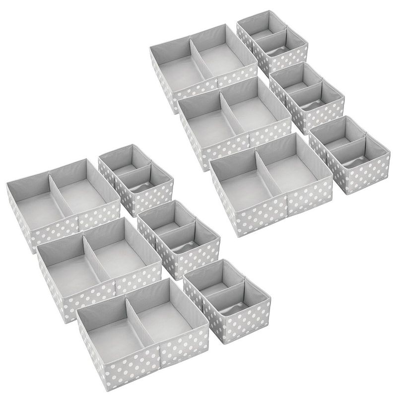 mDesign Fabric Nursery/Playroom Drawer Divider Organizer Bins， 6 Pack