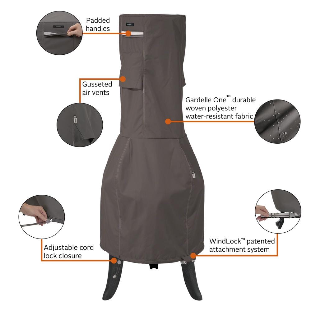 Classic Accessories Ravenna 38 in. L x 38 in. W x 53.5 in. H Outdoor Chiminea Cover 55-813-035101-EC