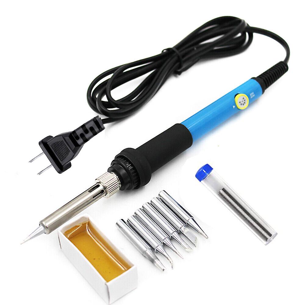 Soldering Iron Kit Electric 60w Adjustable Temperature Welding Tool Solder Paste