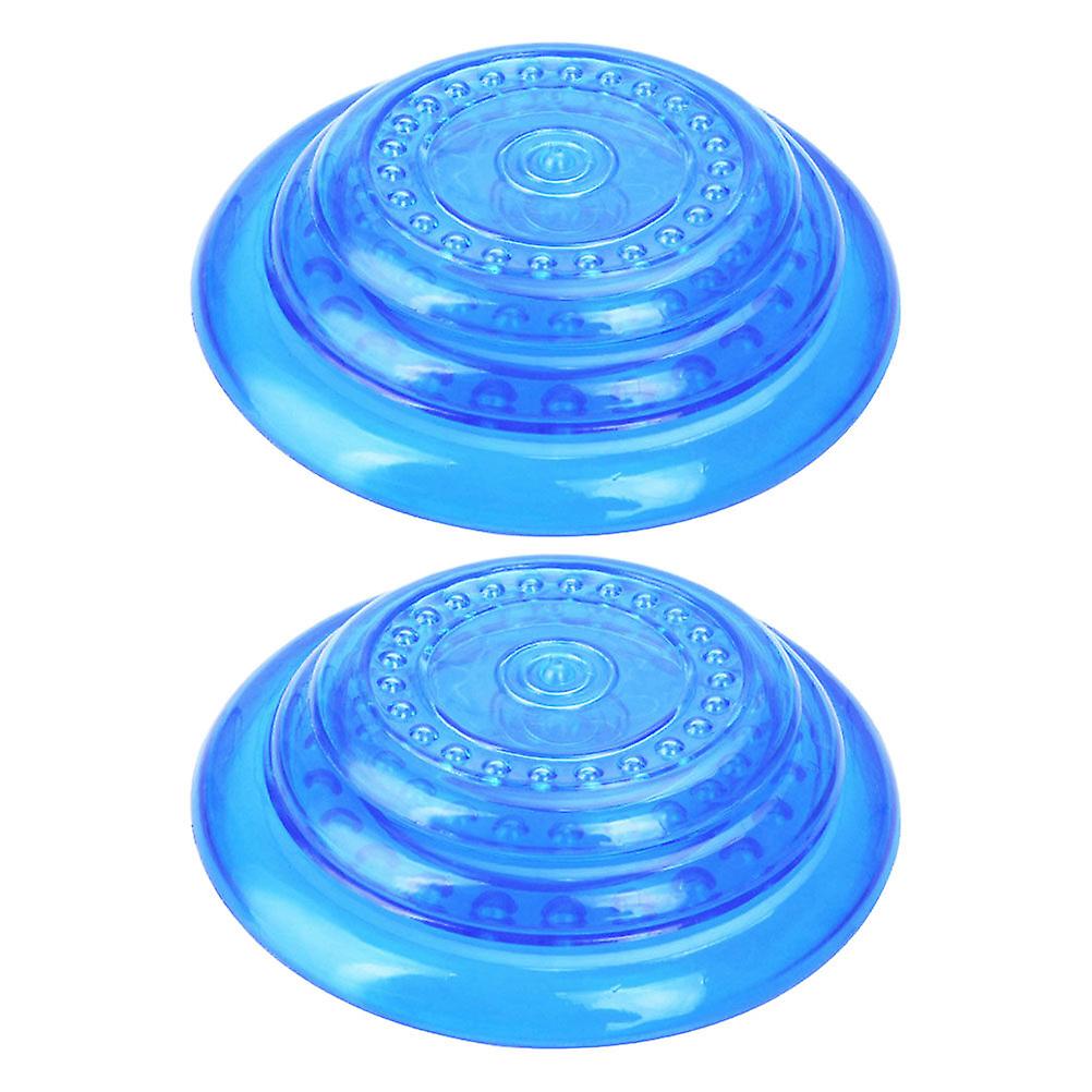 2pcs Dog Flying Disc Toys Dog Teething Playthings Puppy Interactive Toys (blue)