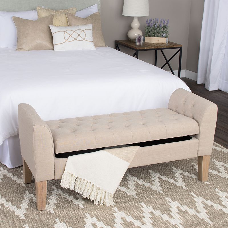 HomePop Kate Tufted Settee Storage Bench