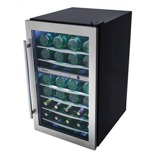 Danby Designer 19.44 in. 38-Bottle Freestanding Dual-Zone Wine Cooler DWC040A3BSSDD