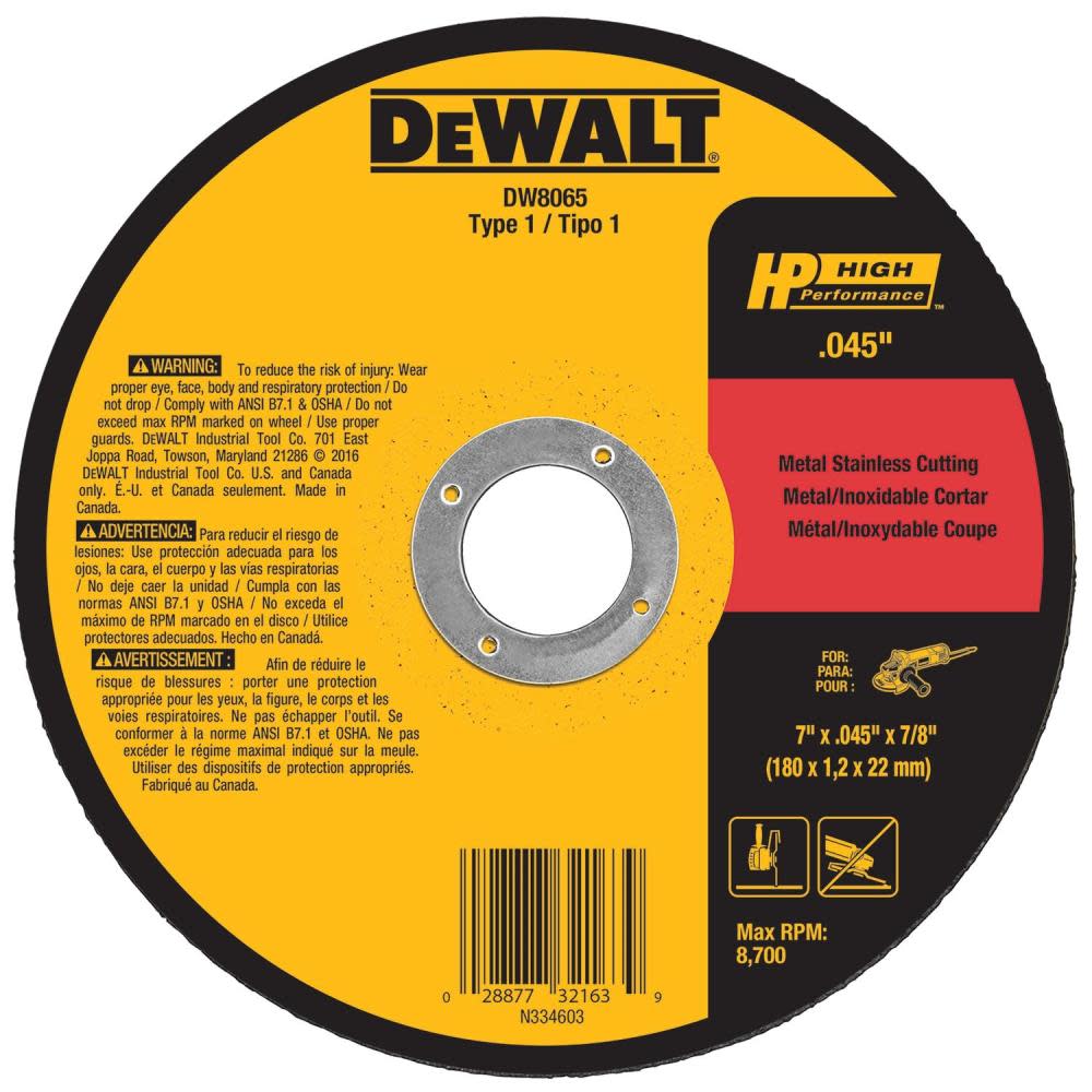 DEWALT Aluminum Oxide 7-in 60-Grit Grinding Wheel DW8065 from DEWALT