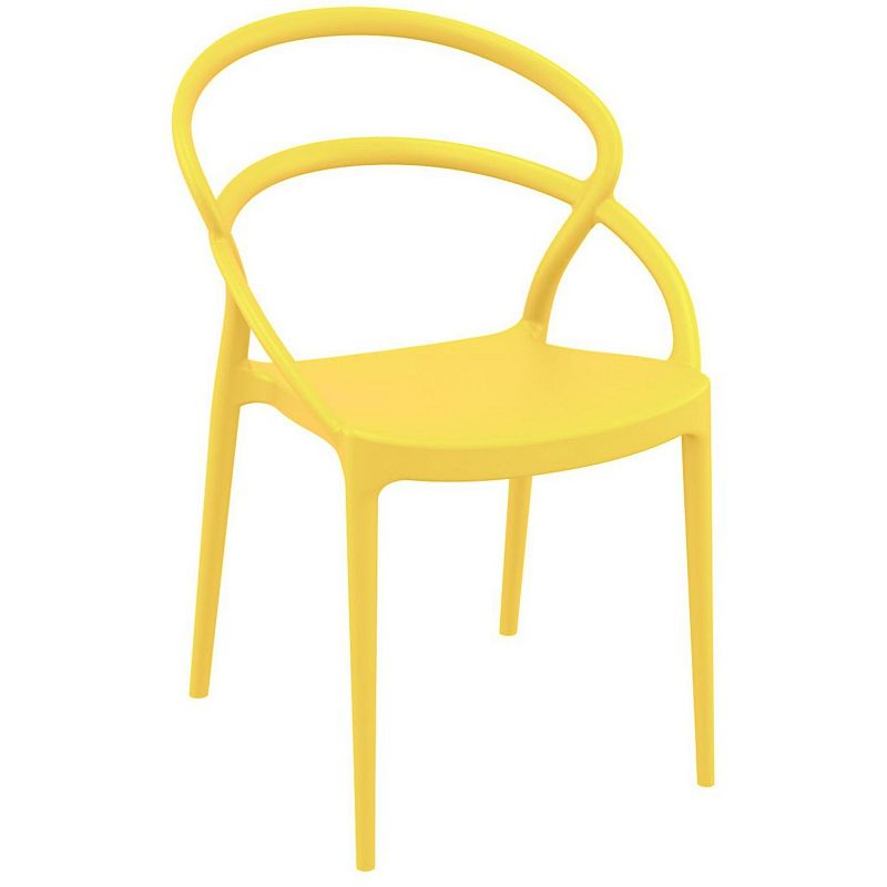 32.25 Yellow Outdoor Patio Round Dining Chair