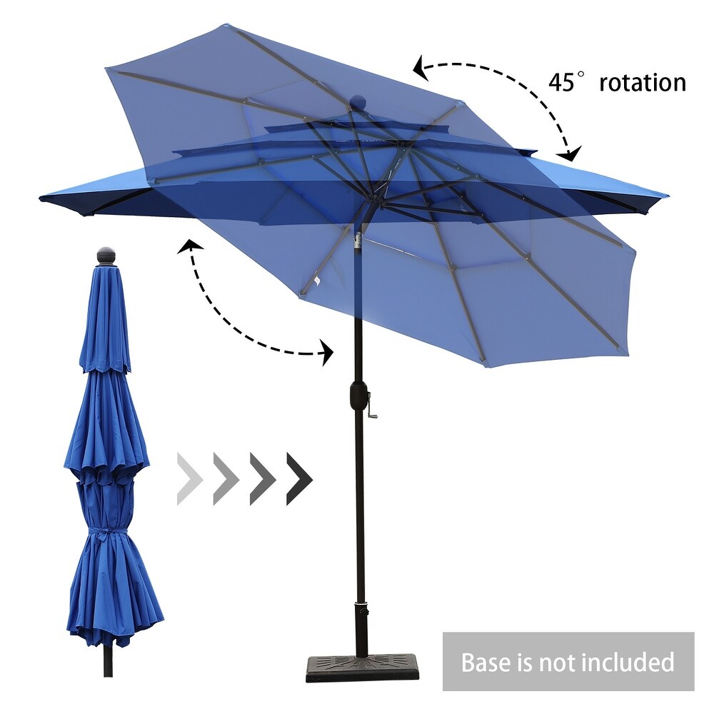 Aoodor Patio Umbrella 10 ft. for Dining Table Outdoor Market Yard Use 3 Tier Ventilation (Umbrella only)