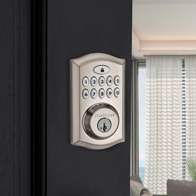 Kwikset  SmartCode 913 Satin Nickel Single Cylinder Electronic Deadbolt Lighted Keypad