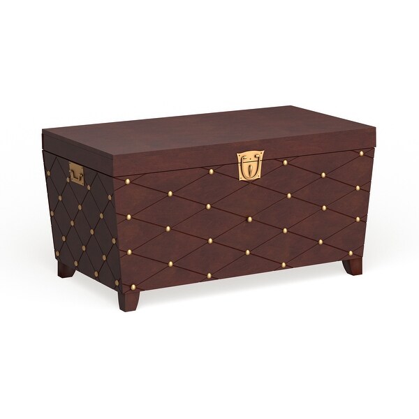 SEI Furniture Liatris Nailhead Espresso Coffee Table Trunk