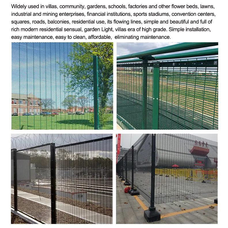 Easily Assembled Factory Supply PVC Coating High Security Customized 358 Welded Panel Security Anti Climb Wire Fence for Airport