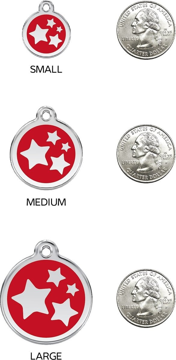 Red Dingo Star Stainless Steel Personalized Dog and Cat ID Tag