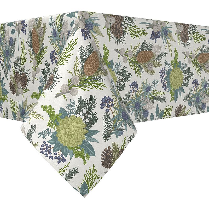 Square Tablecloth， 100% Polyester， 60x60， Winter Floral