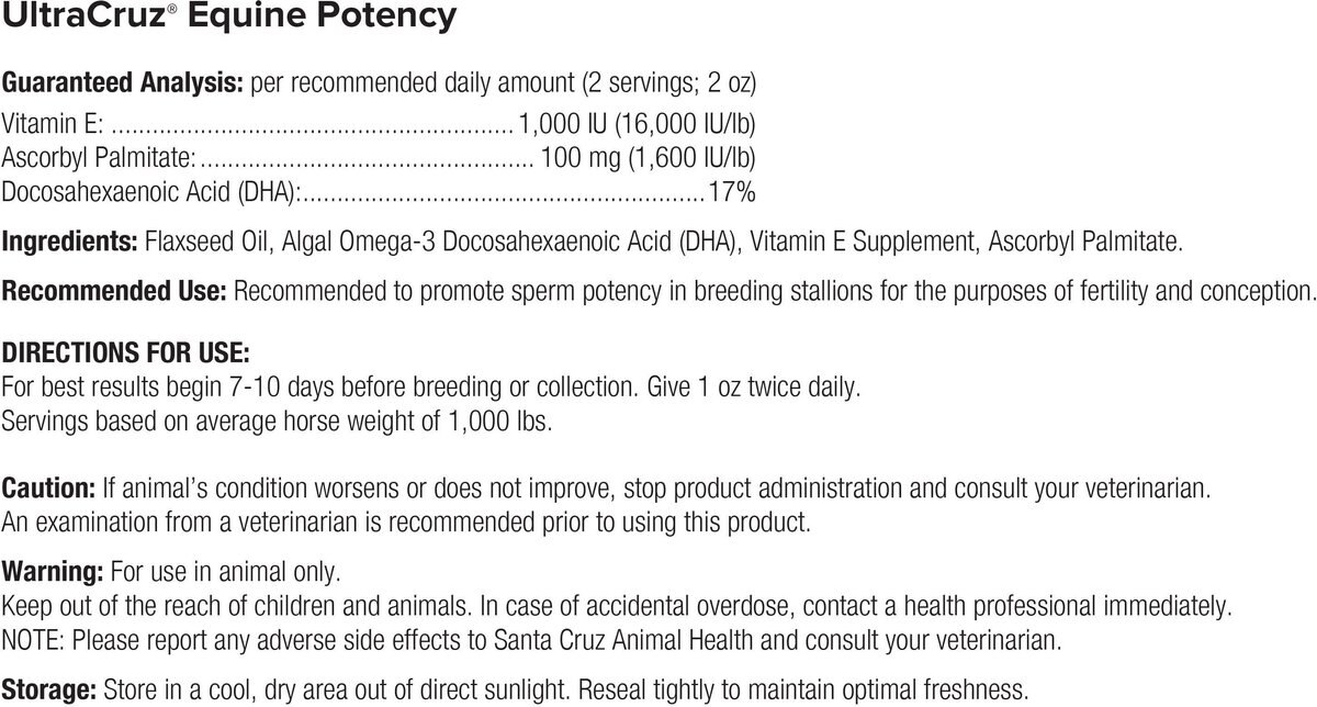 UltraCruz Potency Liquid Horse Supplement， 1-gal bottle