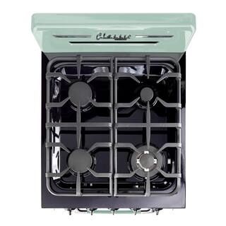 Unique Appliances Classic Retro 24 in. 2.9 cu. ft. Retro Gas Range with Convection Oven in Summer Mint Green UGP-24CR LG