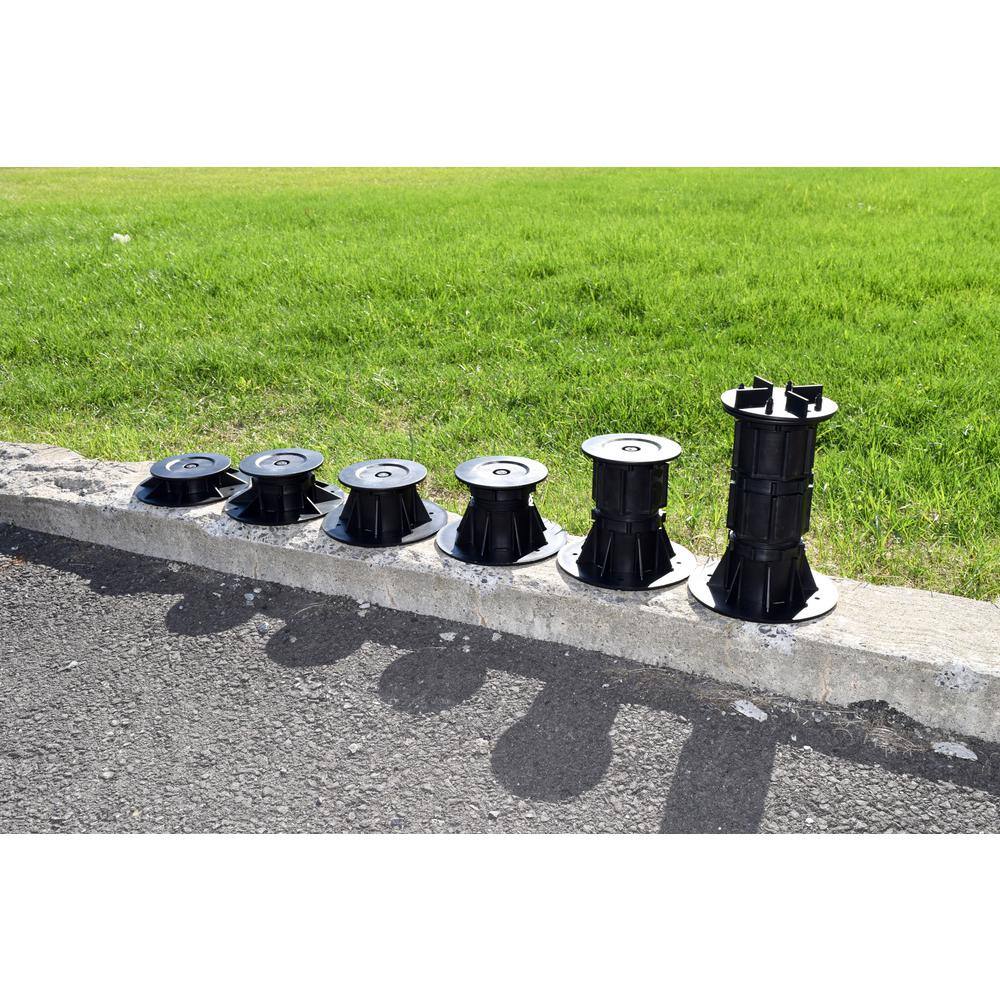 Deck TO GO DTG-S4 (110 mm-160 mm) 4.33 in. x 6.30 in. Deck Tile Compatible Adjustable Pedestal Supports (8-Pack) 842315030538