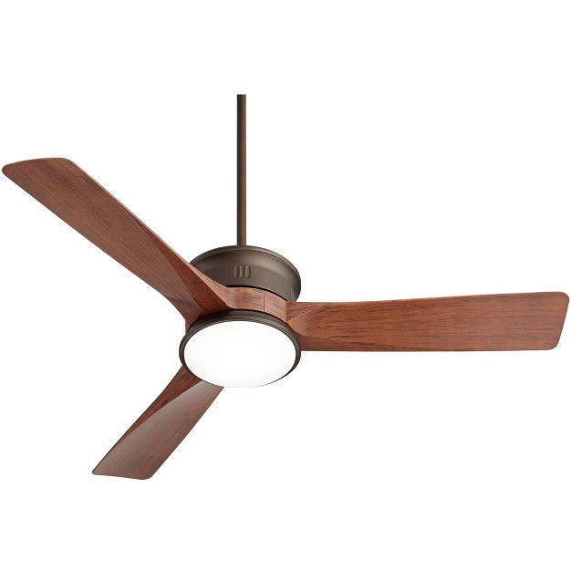 Casa Vieja Key West Modern Indoor Outdoor Ceiling Fan With Dimmable Led Light Remote Emperial Bronze Walnut Opal Glass Wet Rated For Patio House