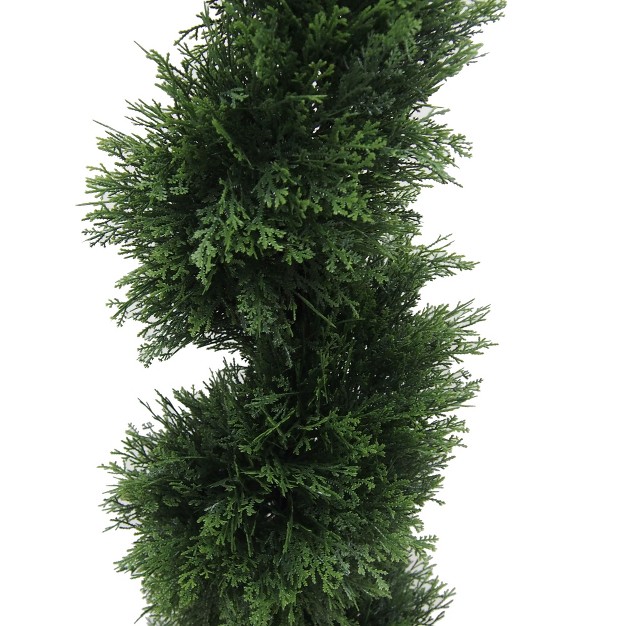 Vickerman Artificial Cedar Spiral Topiary In Pot Uv