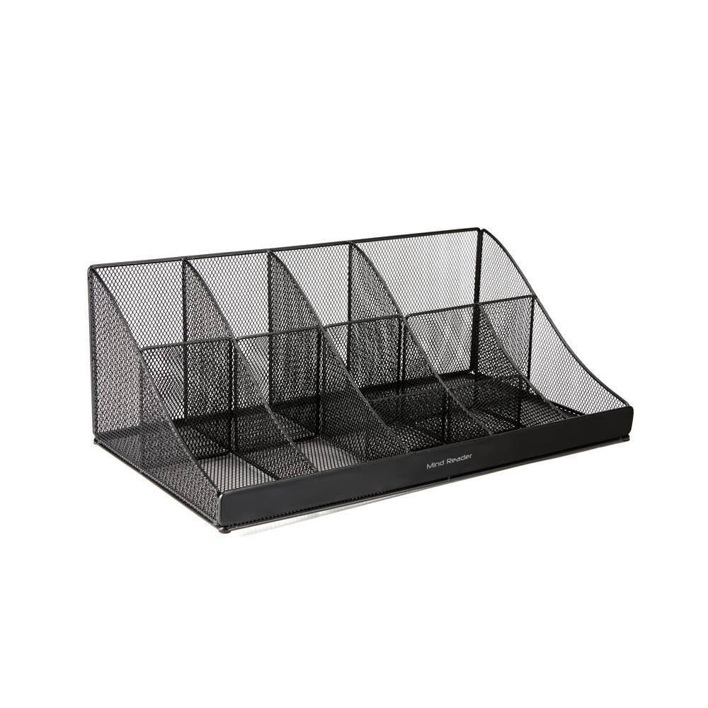 Mind Reader 64-Cup 11-Compartment Black Mesh Coffee Condiment Organizer COMORGMESH-BLK