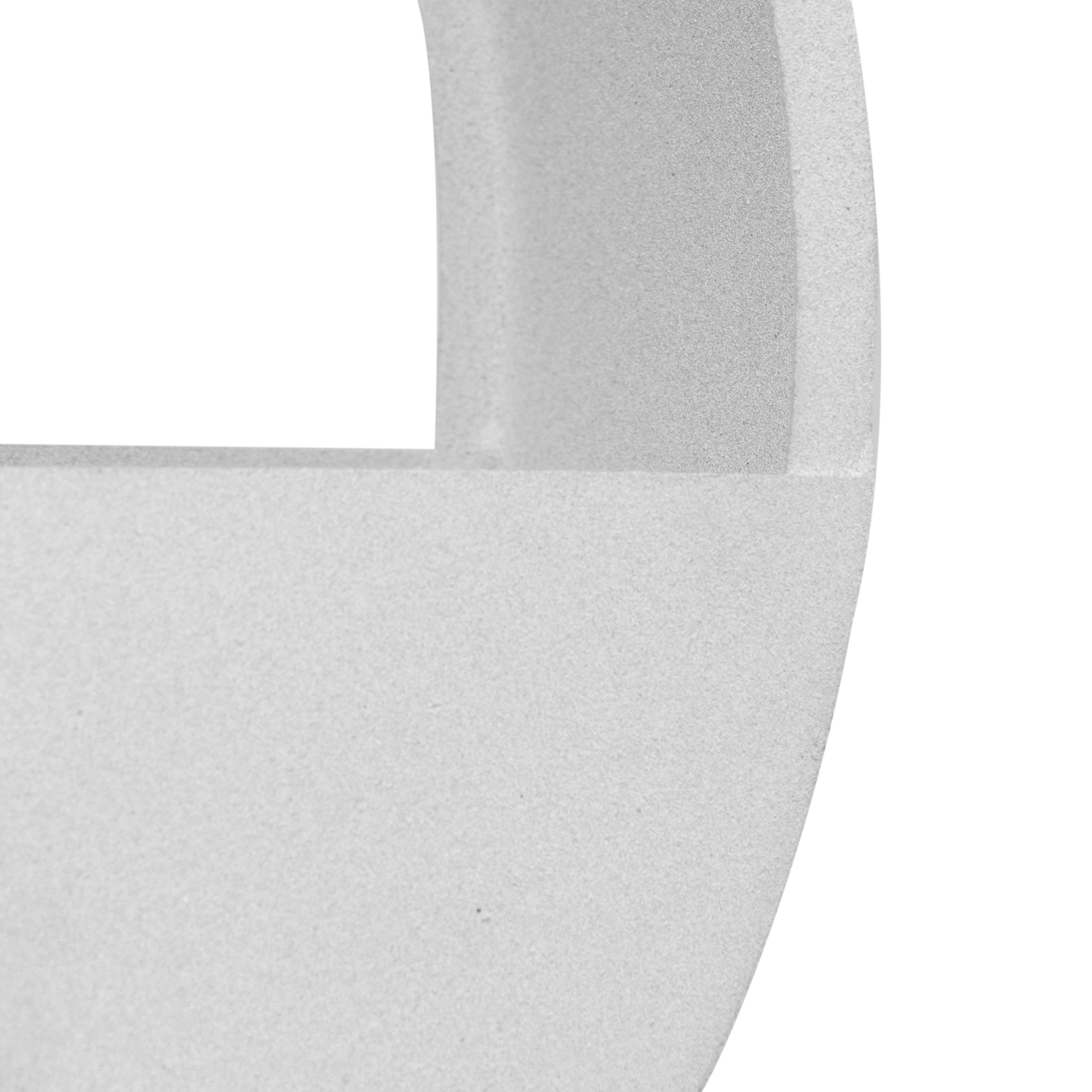 Beall Ware Modern Handcrafted Round Wall Planter, Sandy White