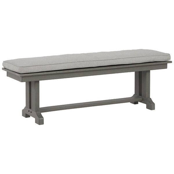 Signature Design by Ashley Visola Outdoor Poly All Weather Bench with Cushion