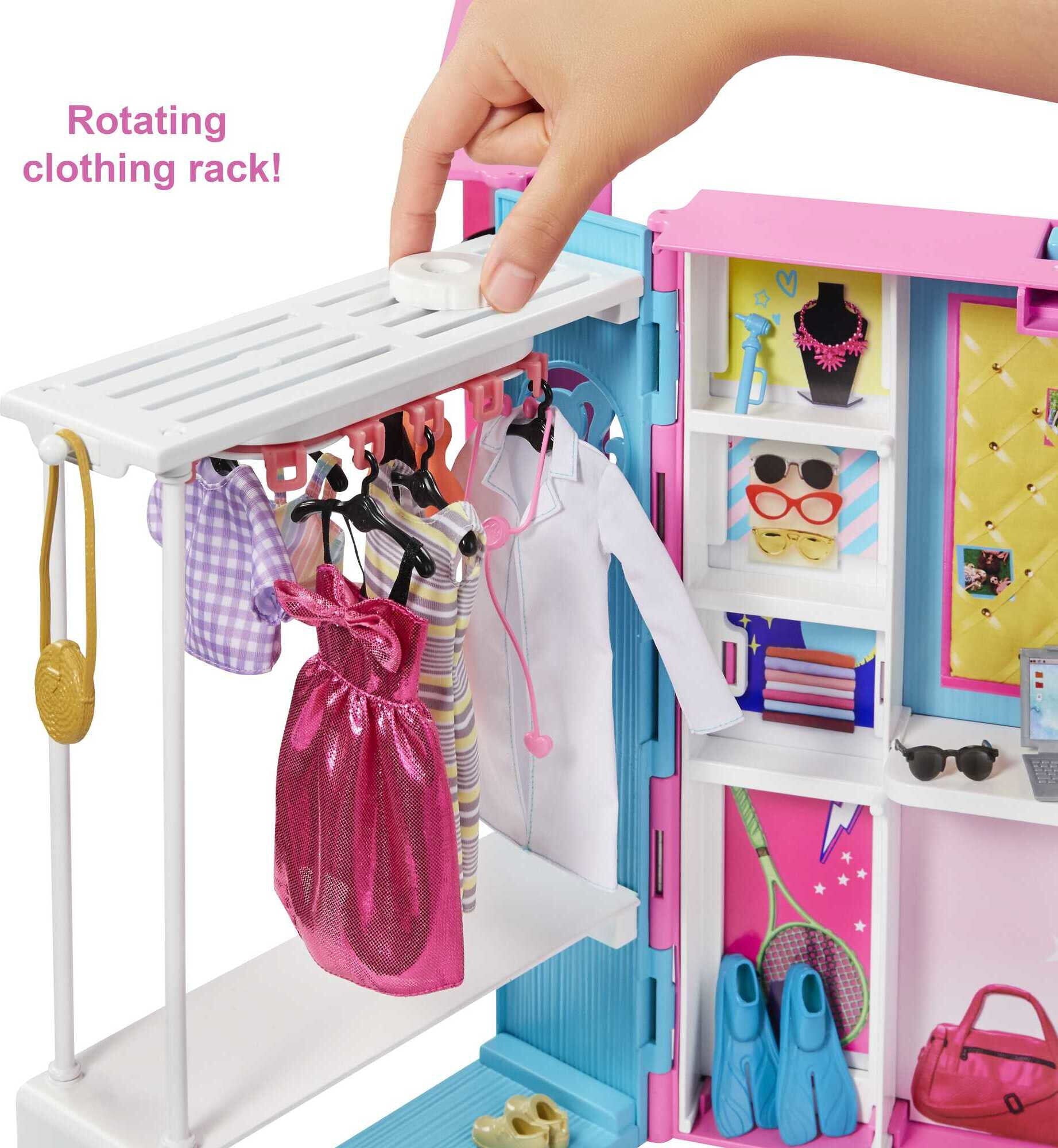 Barbie Dream Closet Playset with 30+ Clothes and Accessories, Mirror and Desk