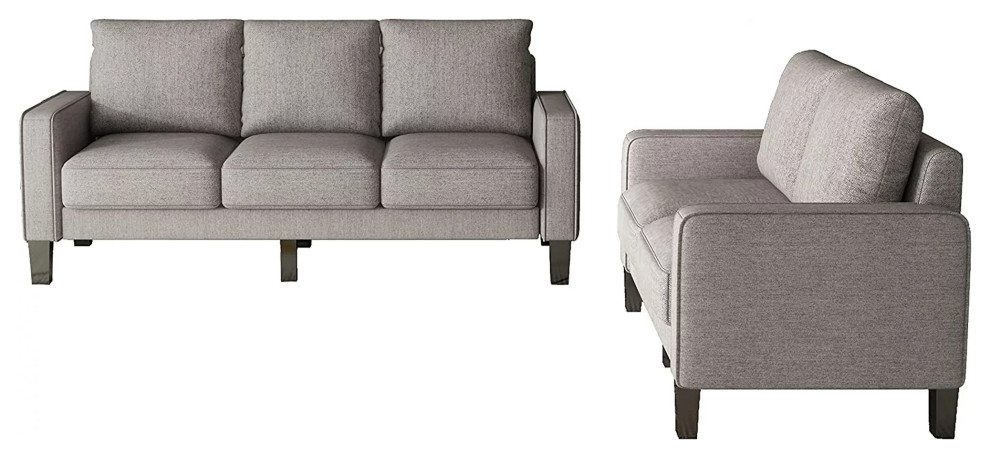 Modern Sofa  ampLoveseat Set  Cushioned Seat With Inner Storage Space   Modern   Living Room Furniture Sets   by Declusia  Houzz