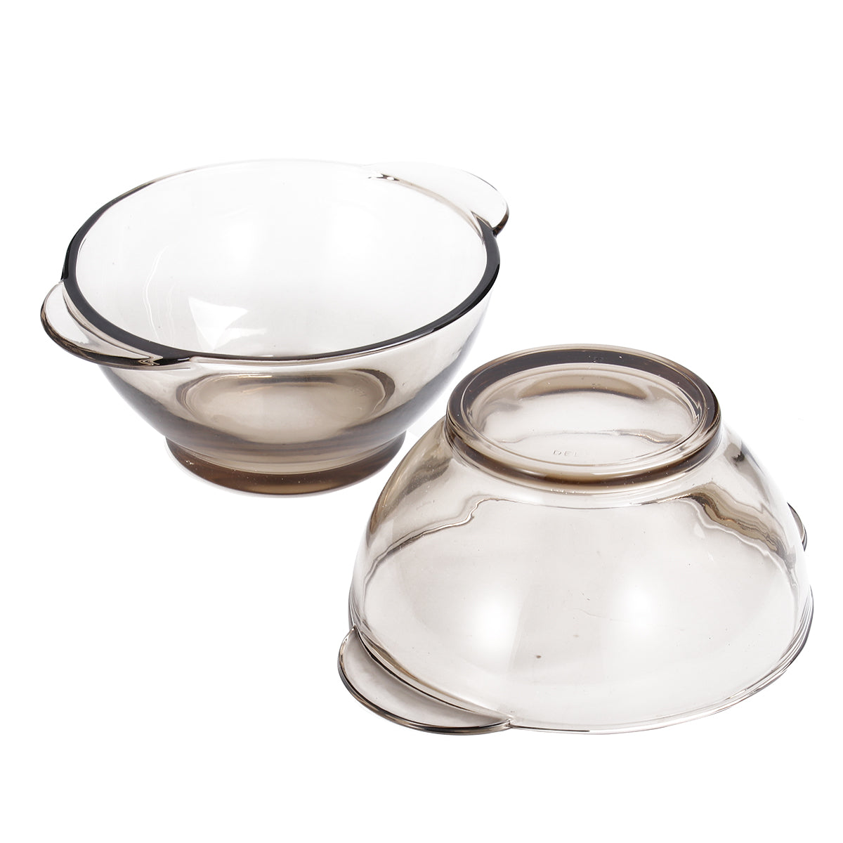 2pcs Glass Salad Fruit Rice Soup Transparent Bowl Household Tableware for Home (Coffee)