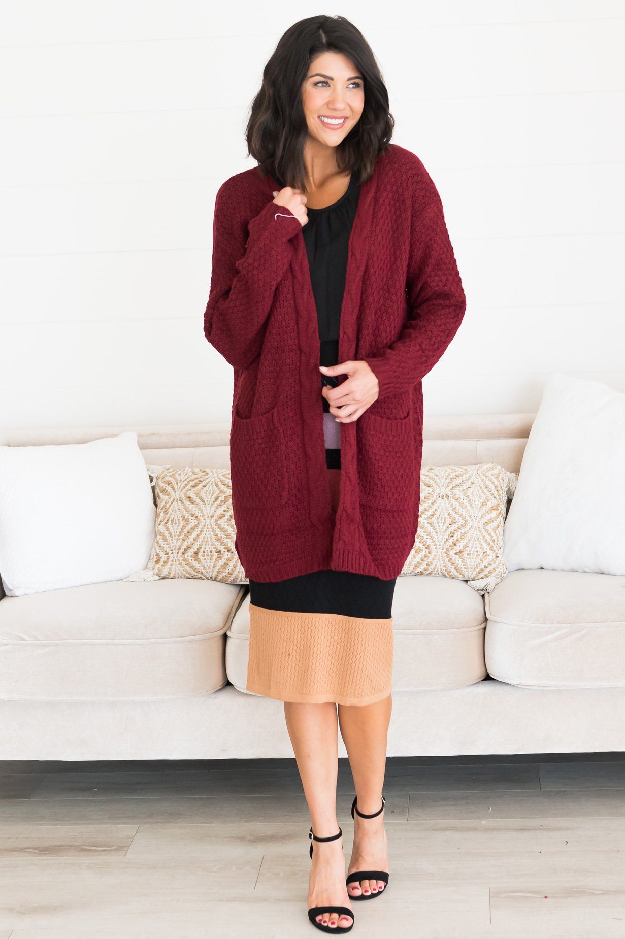 Warm & Cozy Modest Pocket Cardigan