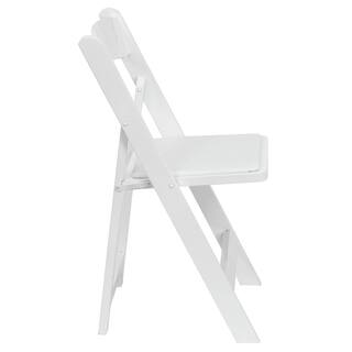 Flash Furniture Hercules Series White Wood Folding Chair with Vinyl Padded Seat XF2901WHITE