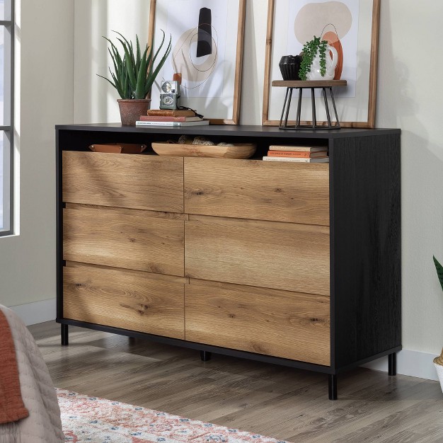 Acadia Way 6 Drawer Dresser Raven Oak Sauder