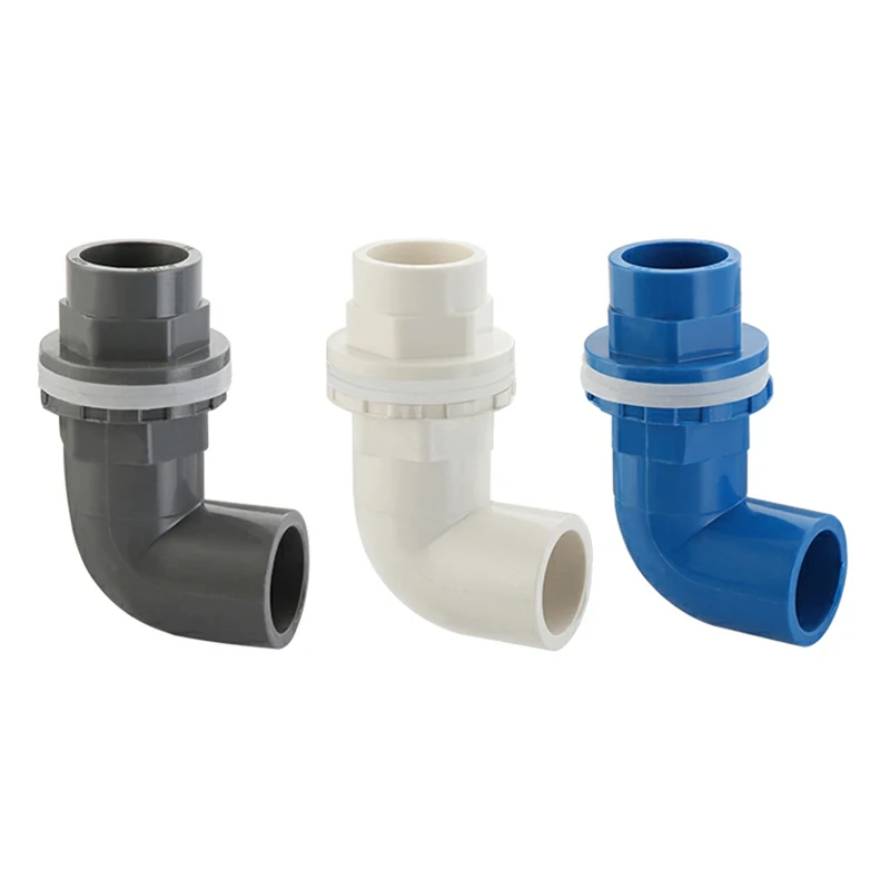 I.D20~50mm PVC Aquarium 90 Elbow Drainage Connector Fish Tank Overflow Joints Water Inlet Outlet Supply Pipe DIY Drain Fittings