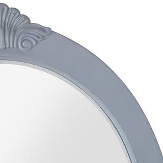 Home Decorators Collection 30 in. W x 38 in. H Framed Oval Beveled Edge Bathroom Vanity Mirror in antique gray BF-27006-AG