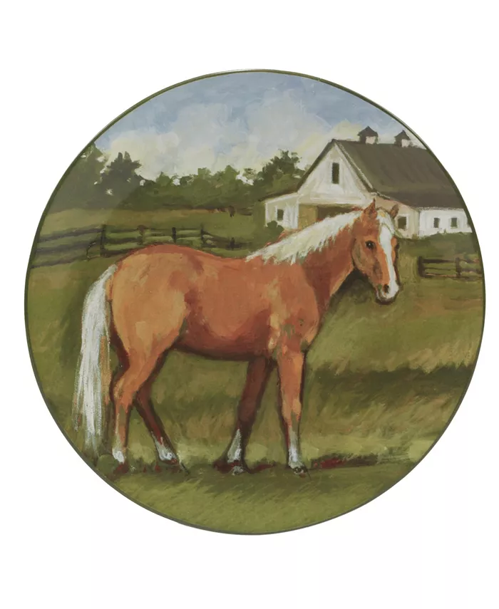 Certified International York Stables Set of 4 Dinner Plate 10.5