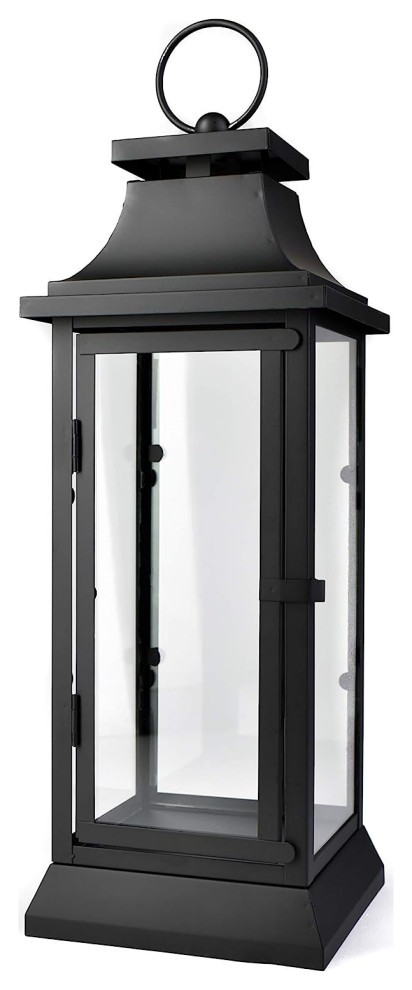 Serene Spaces Living Black Hampton Lantern  Available in 3 Sizes   Transitional   Deck Lighting   by Serene Spaces Living  Houzz