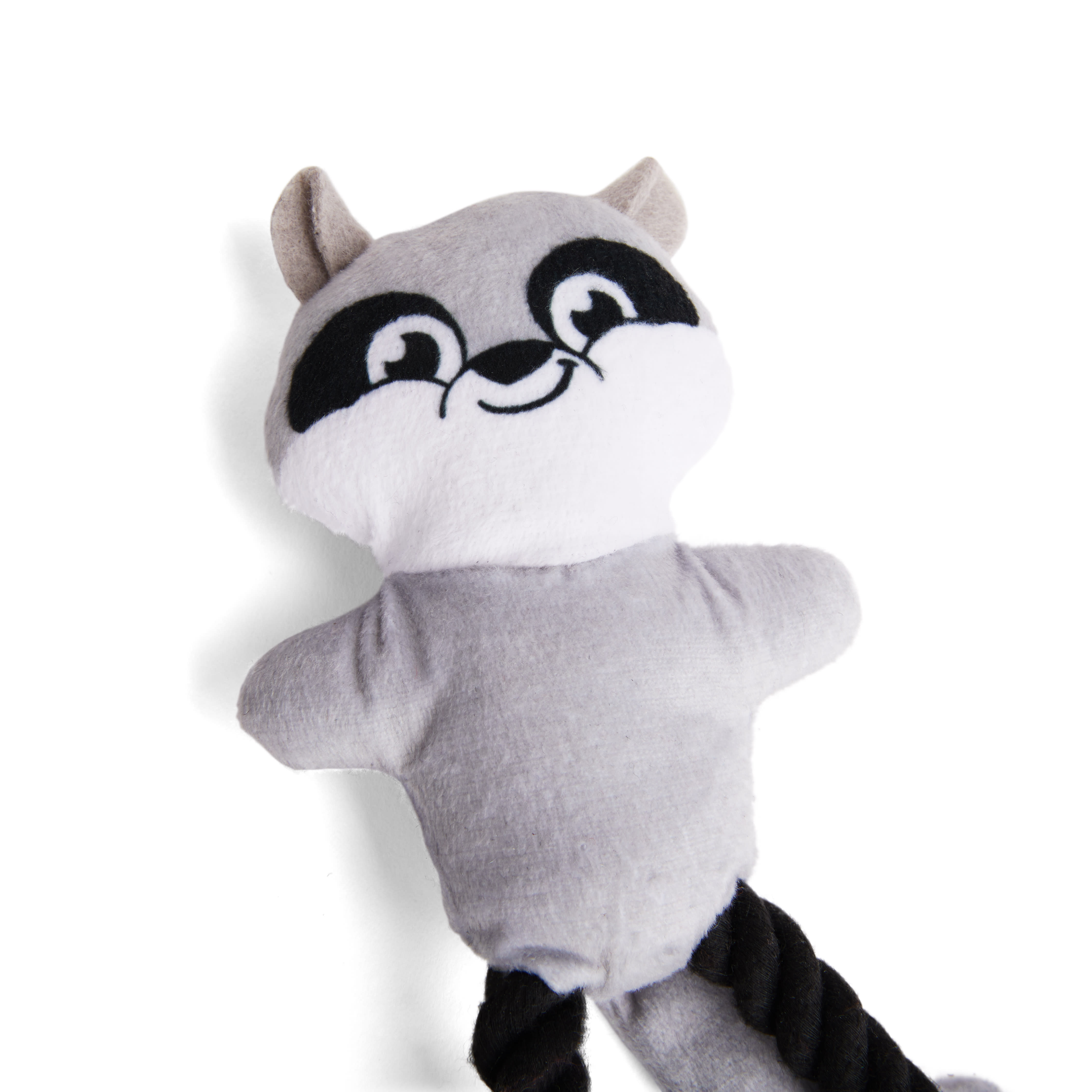 Petco Plush Racoon with Rope Dog Toy， Small