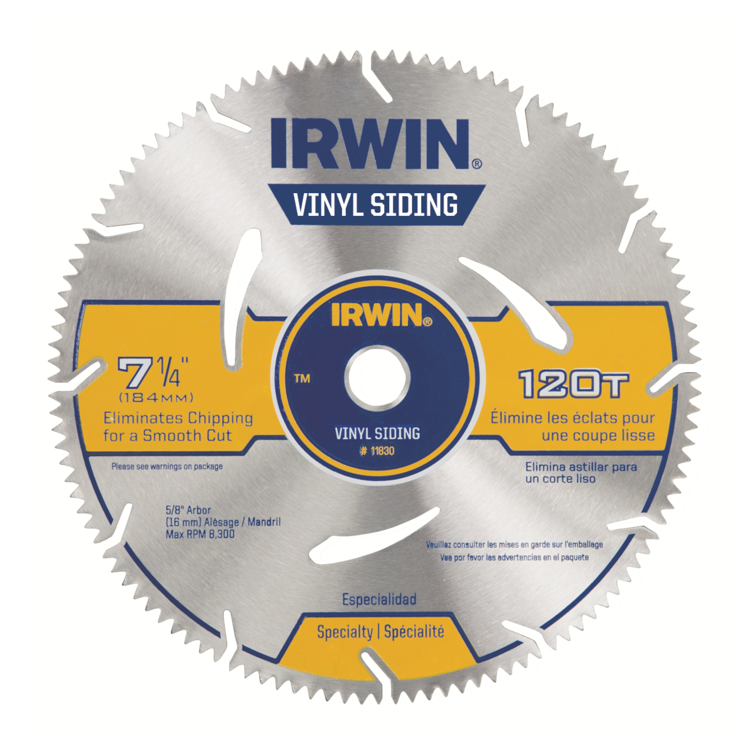 Irwin Marathon 7-1/4 in. D X 5/8 in. Steel Circular Saw Blade 120 teeth 1 pk