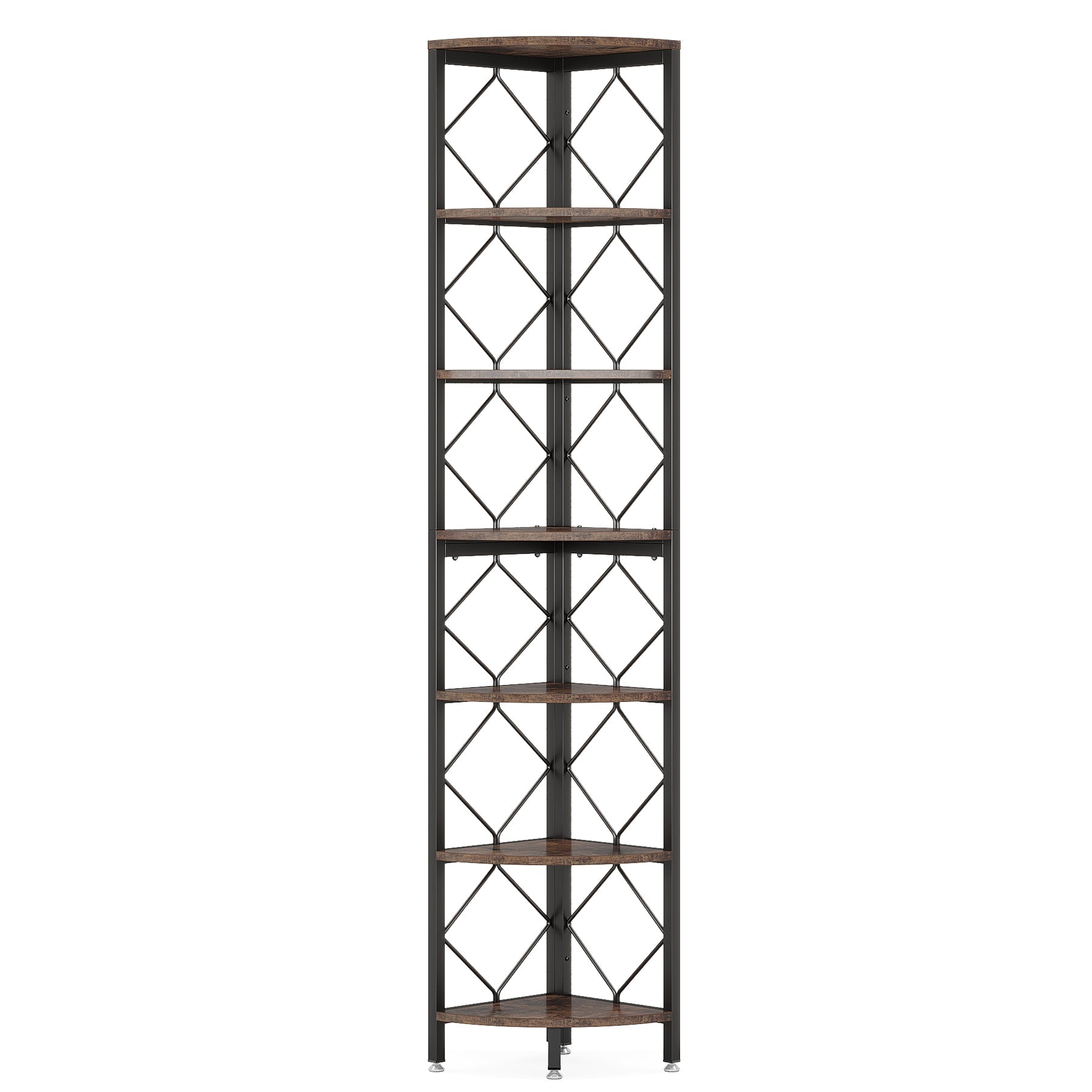 7-Tier Corner Shelf, 78.7 Corner Bookcase Slim Corner Storage Rack