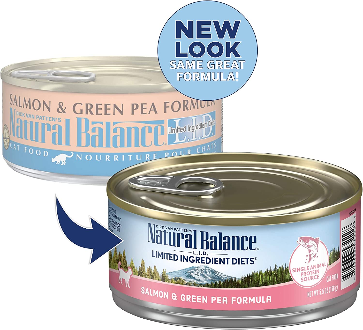 Natural Balance L.I.D. Limited Ingredient Diets Salmon and Green Pea Formula Grain-Free Canned Cat Food 5.5-oz case of 24